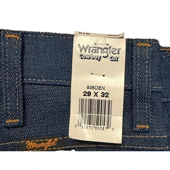 Wrangler 936 Jeans Gorpcore Size W29 X L32 Dark Blue Slim Bootcut Slim Fit NWT